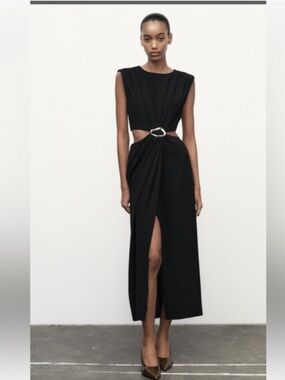 ZARA Elegant Black Cutout Dress